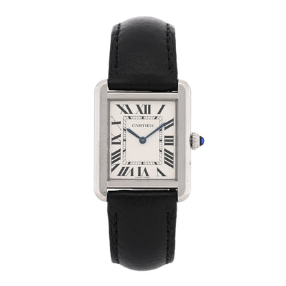 Cartier Stainless Steel Calfskin 24mm Tank Solo Quartz Watch 1 of 5