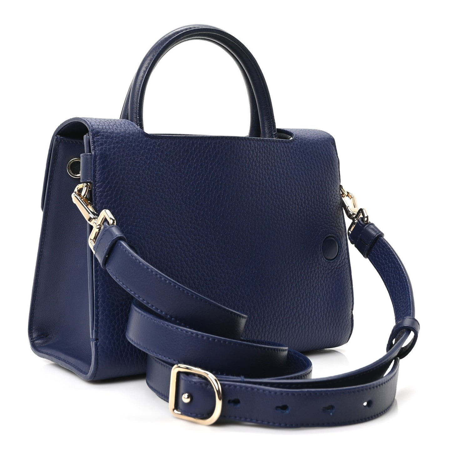 Grained Calfskin Mini Diorever Flap Blue Gri