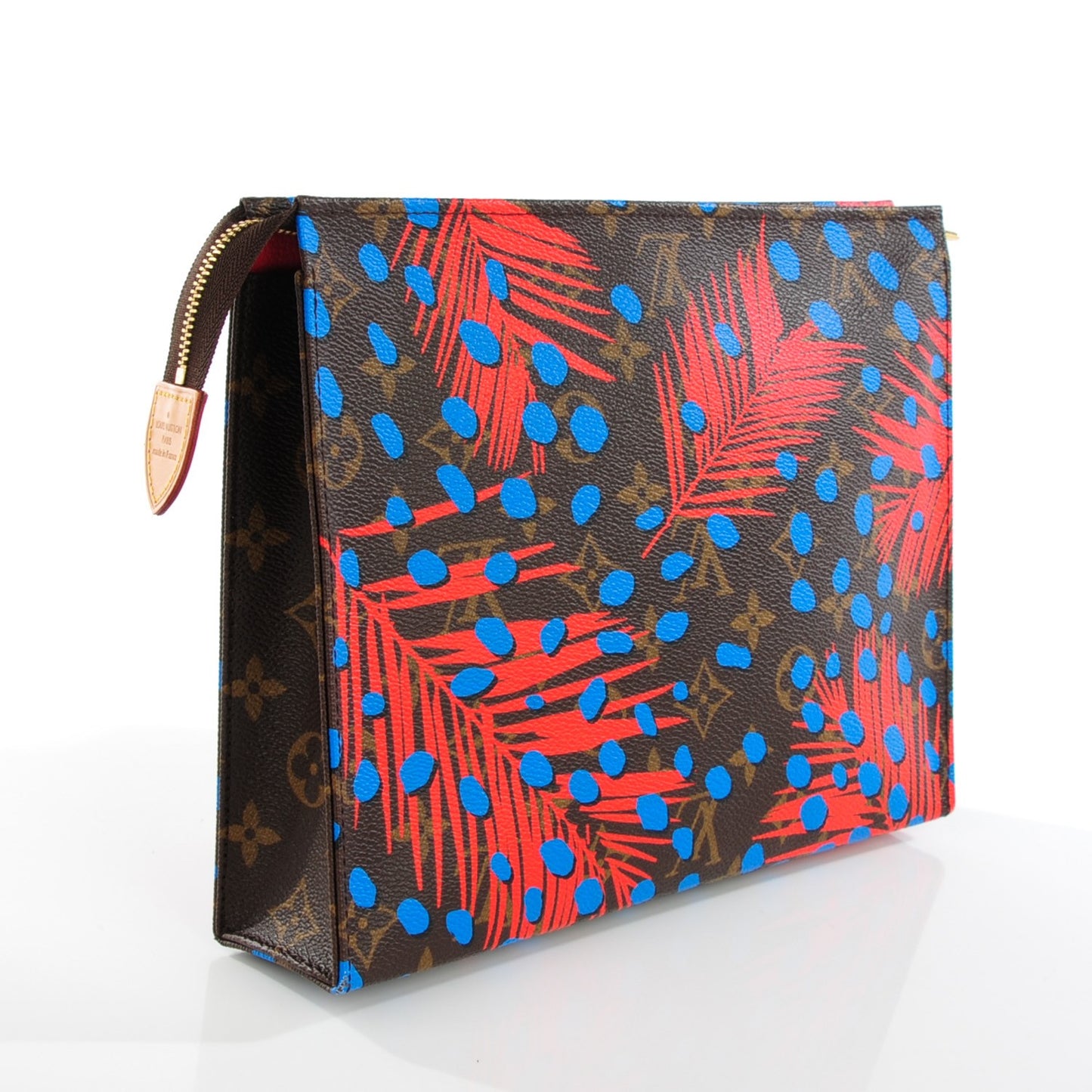 Monogram Jungle Dots Toiletry Pouch 26 Coquelicot Denim