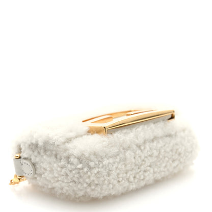Fendi Shearling Nano Maxi Buckle Baguette Charm White 4 of 9