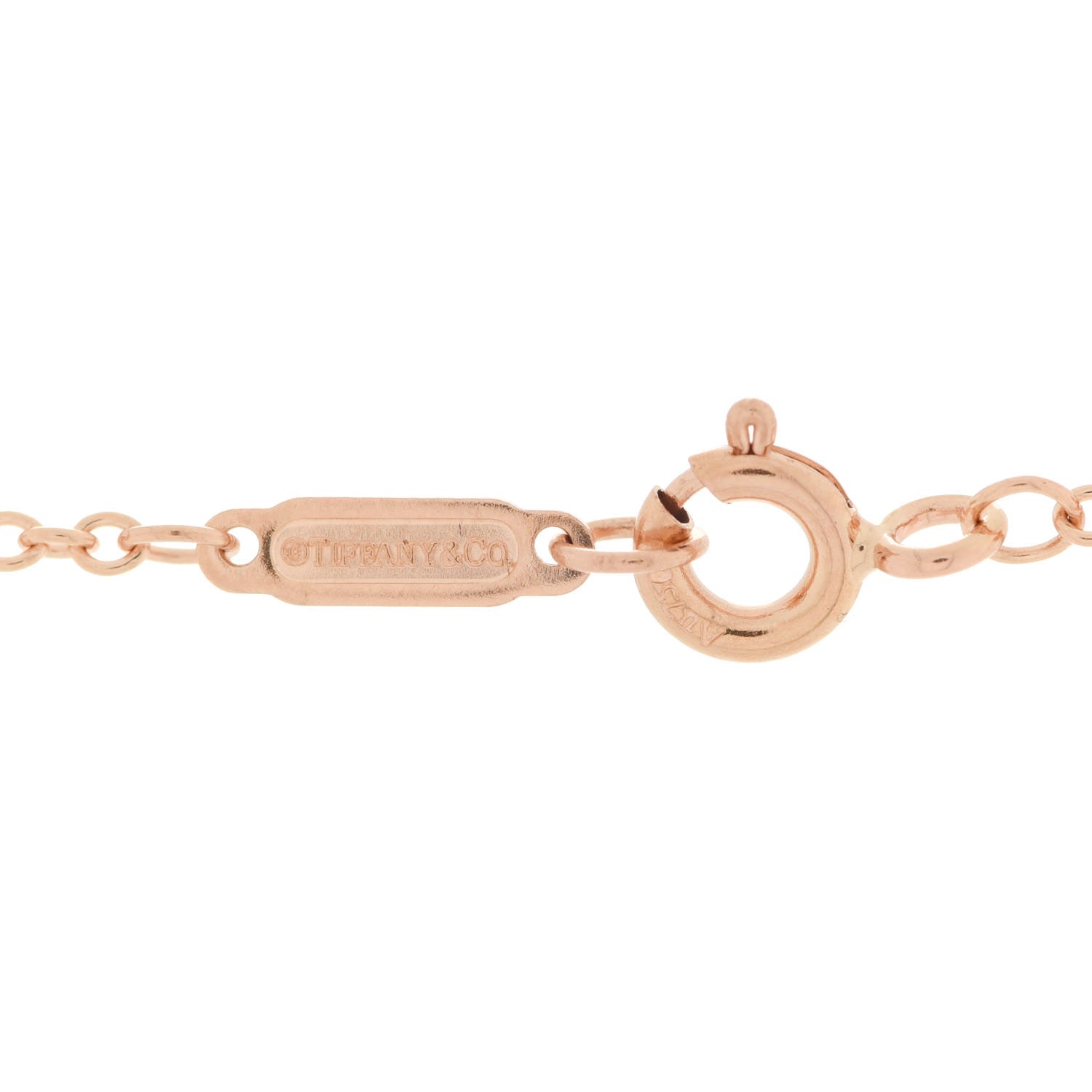 Tiffany 18K Rose Gold Diamond Knot Key Pendant 6 of 7