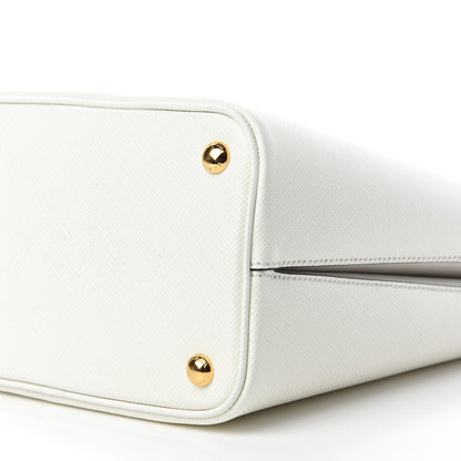 Prada Saffiano Cuir Medium Panier Bucket Bag Bianco Black 7 of 12