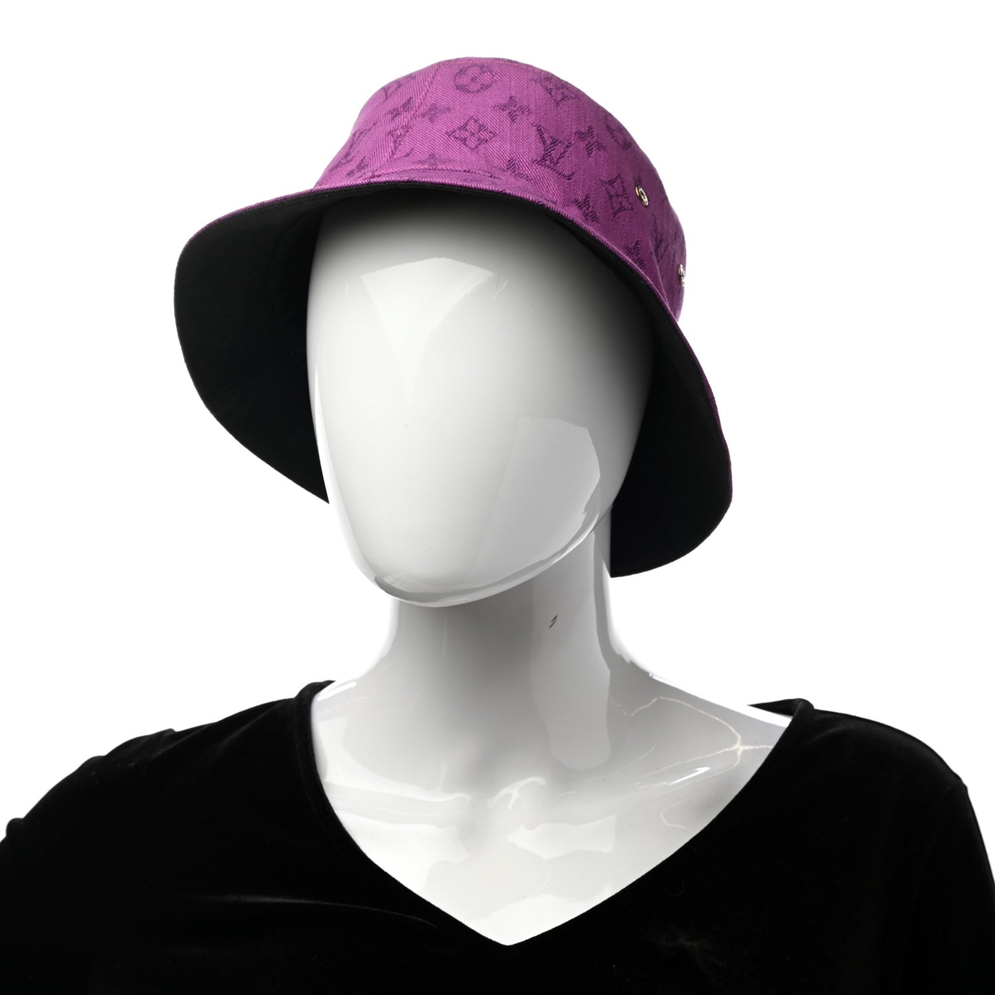 Monogram Denim Transformable Bob Bucket Hat M Purple