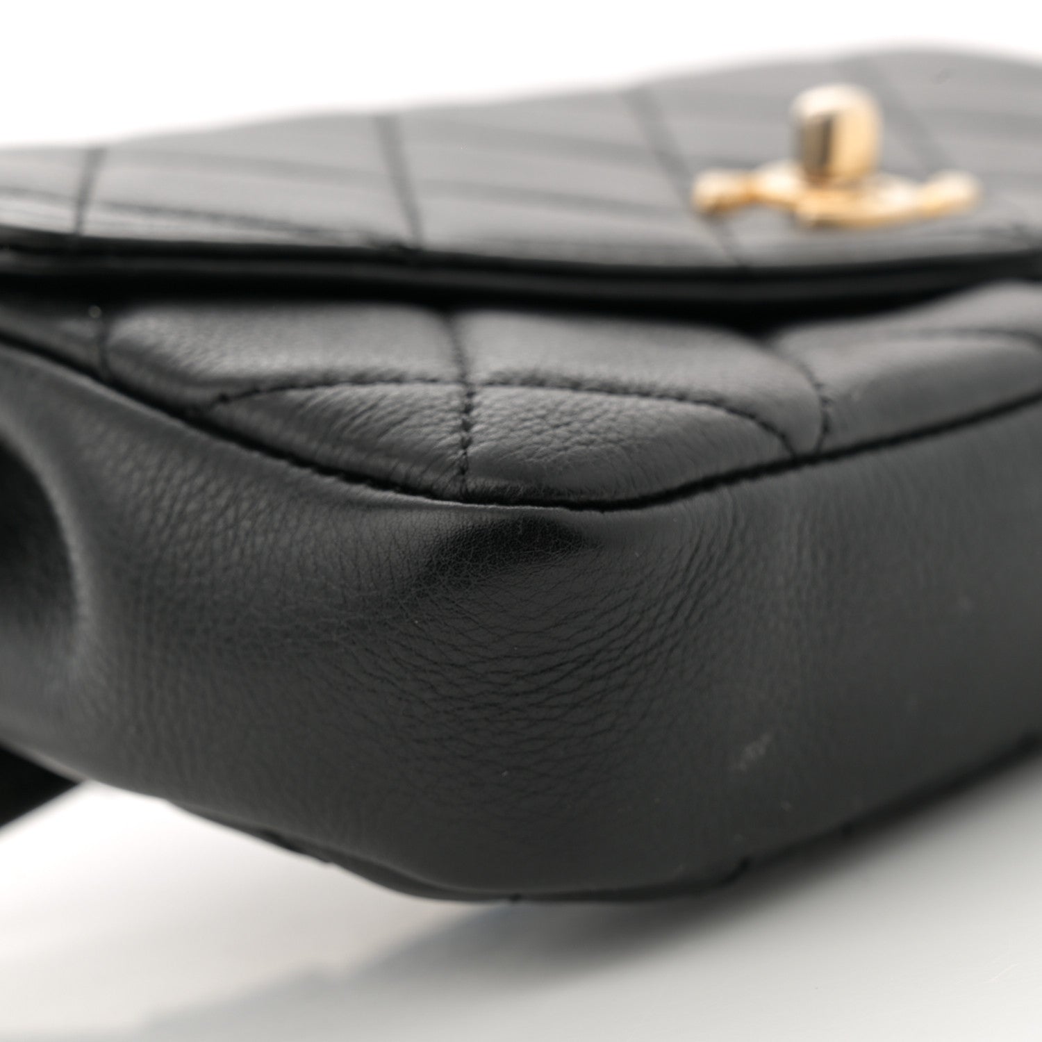 Chanel Calfskin Quilted Flap Waist Bag Black 9 of 12
