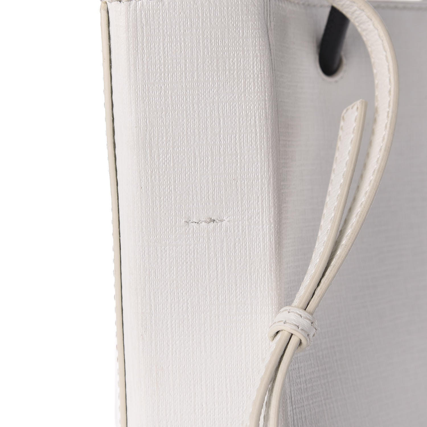 Balenciaga Squared Calfskin Logo Shopping Tote XXS White 10 of 12