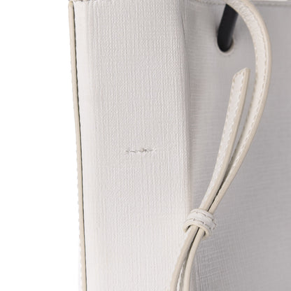 Balenciaga Squared Calfskin Logo Shopping Tote XXS White 10 of 12