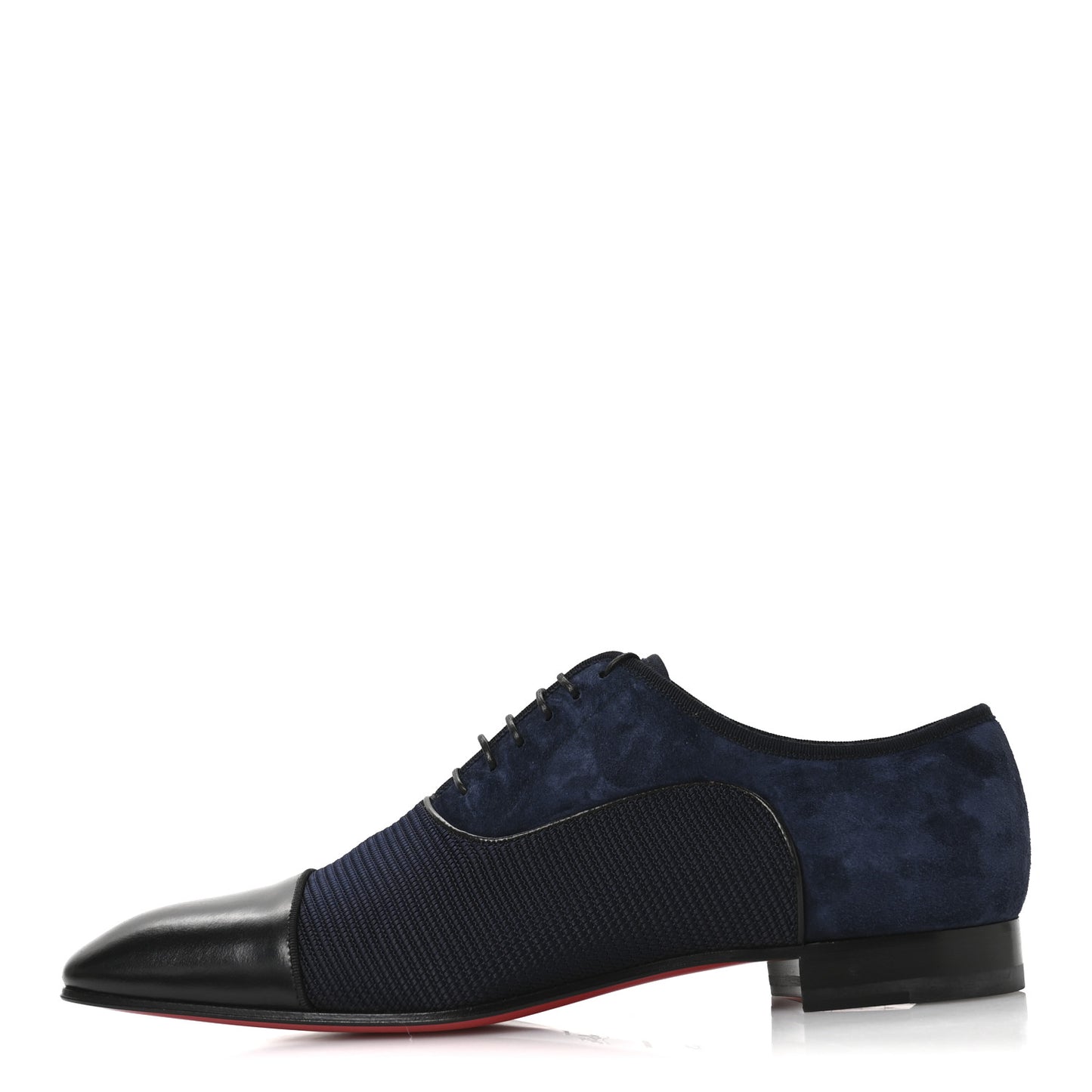 Calfskin Suede Tissu Mens Greggo Orlato Flat Oxfords 42.5 Black Nocturne