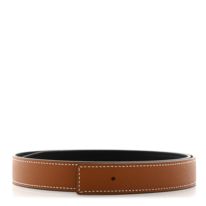 Hermes Swift Epsom 24mm Belt Strap 75 30 Black Gold 1 of 8