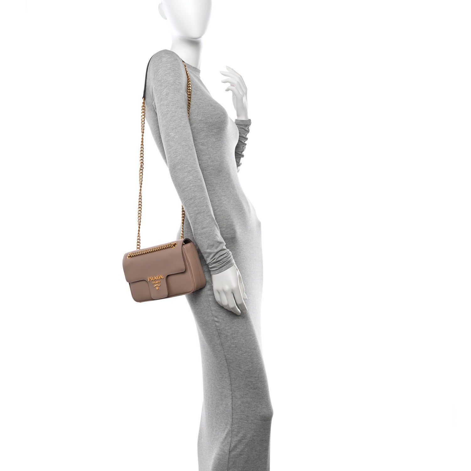 Prada Saffiano Flap Shoulder Bag Cipria 2 of 10