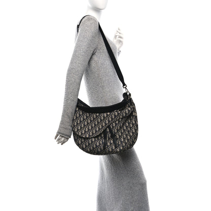 Christian Dior Oblique Saddle Soft Bag Beige Black 2 of 10