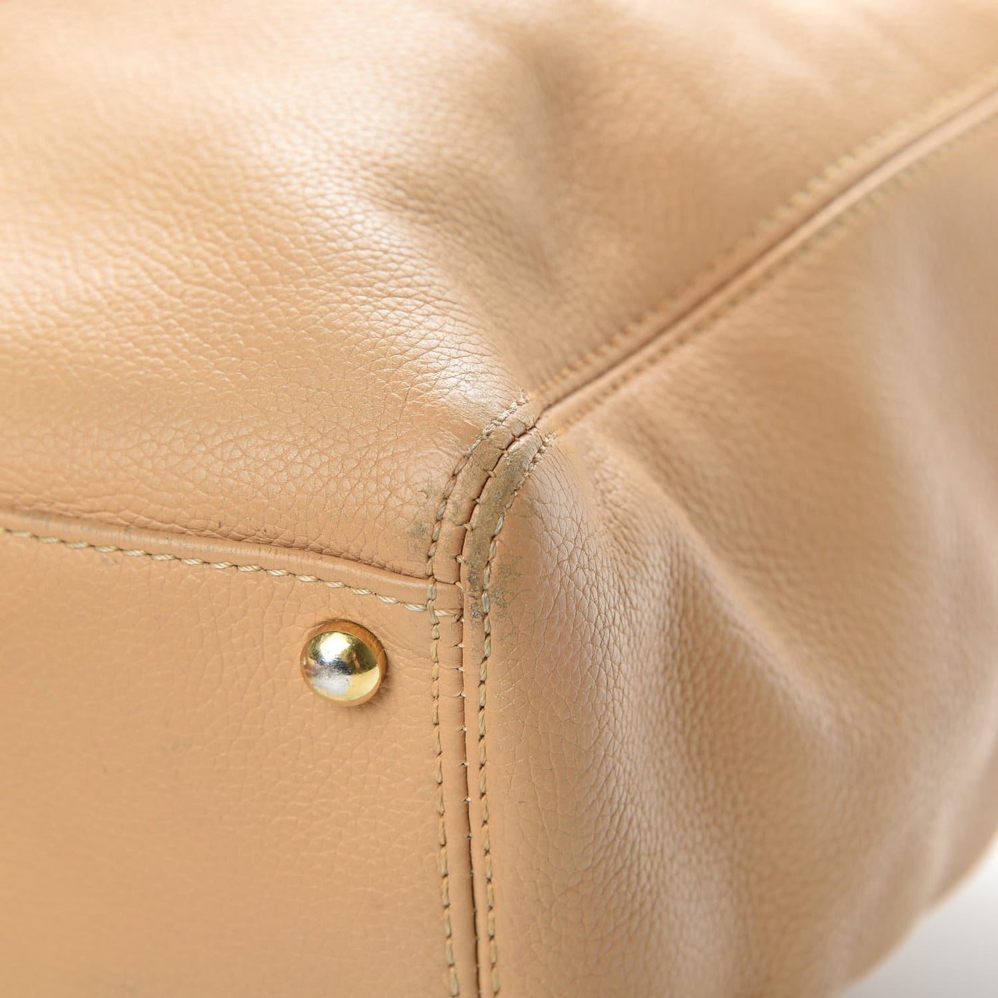 Calfskin Cerf Executive Shopper Tote Beige