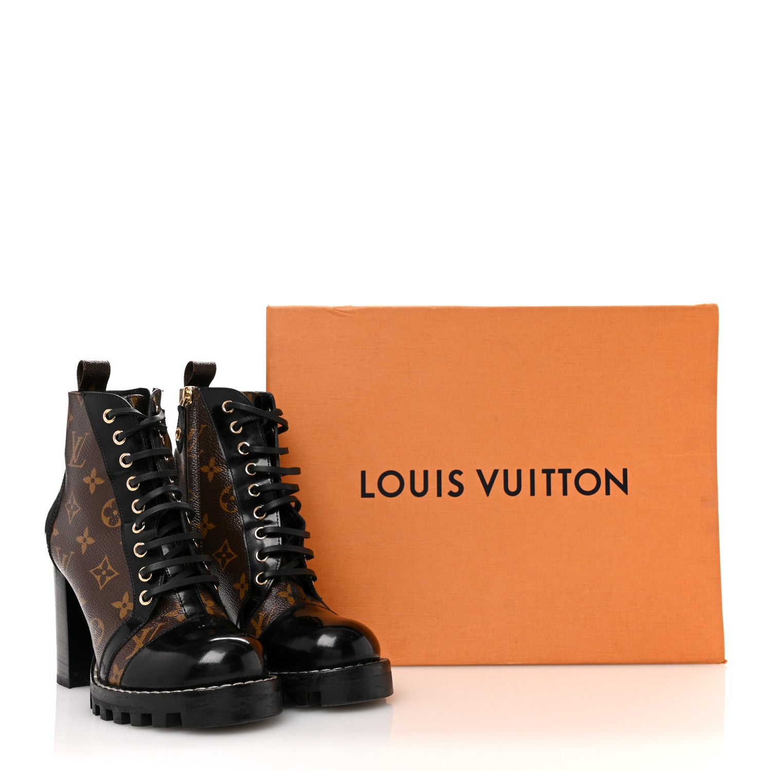 Louis Vuitton Patent Calfskin Monogram Star Trail Ankle Boots 37.5 Black 11 of 11
