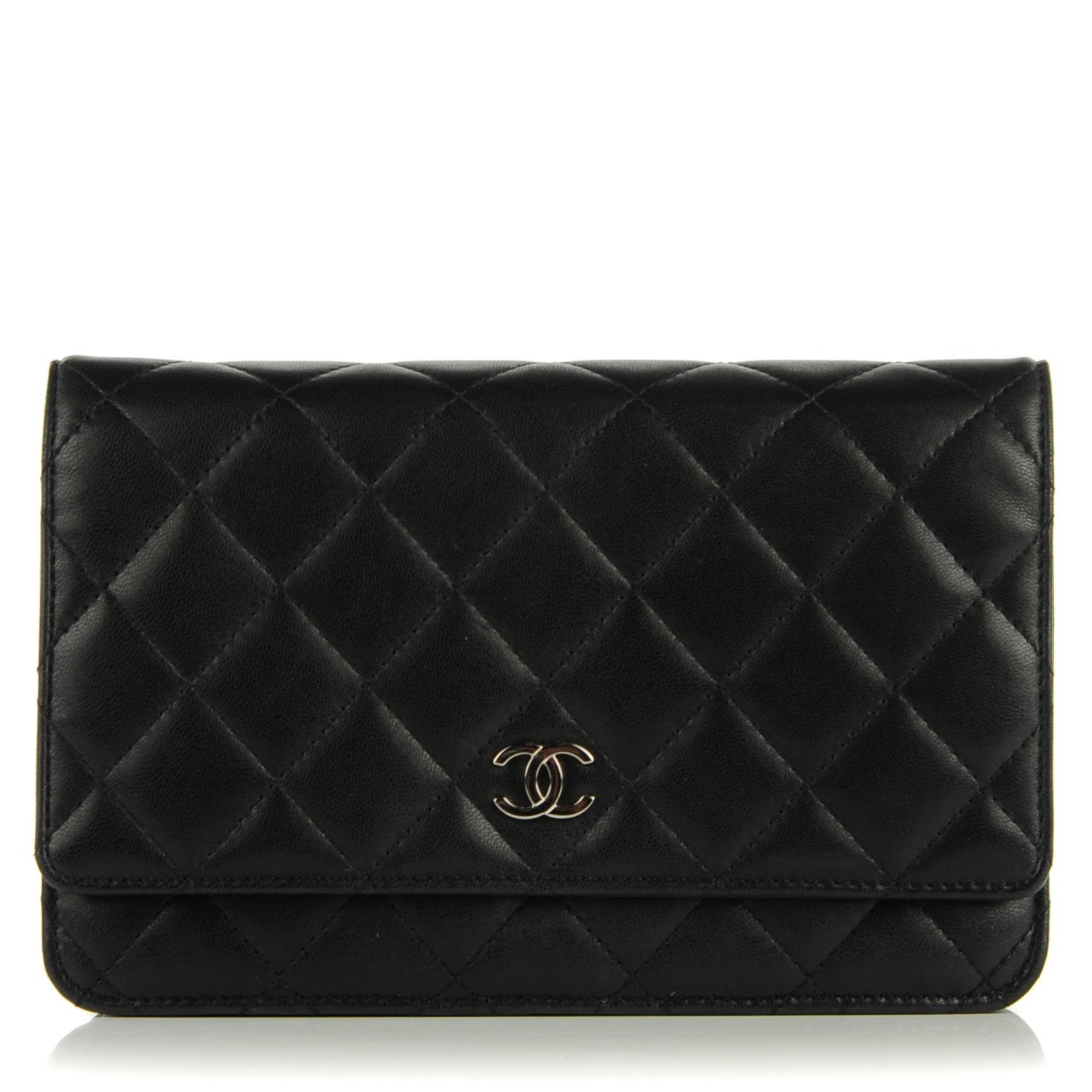 Chanel Lambskin Quilted Wallet On Chain WOC Black 1 of 14