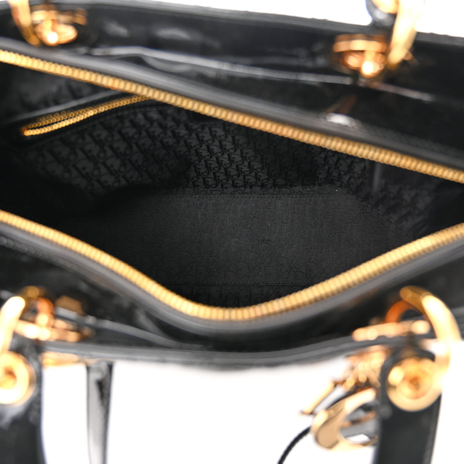 Christian Dior Patent Cannage Large Lady Dior Black 5 of 10