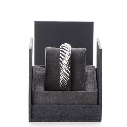 David Yurman Sterling Silver 18K Yellow Gold 15mm Sculpted Cable Cuff 6 of 6