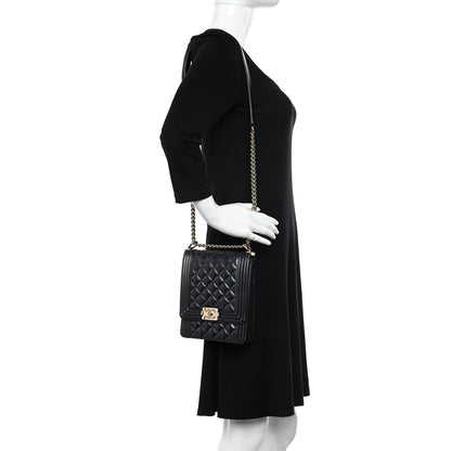 Chanel Calfskin Quilted North South Boy Flap Black 2 of 10