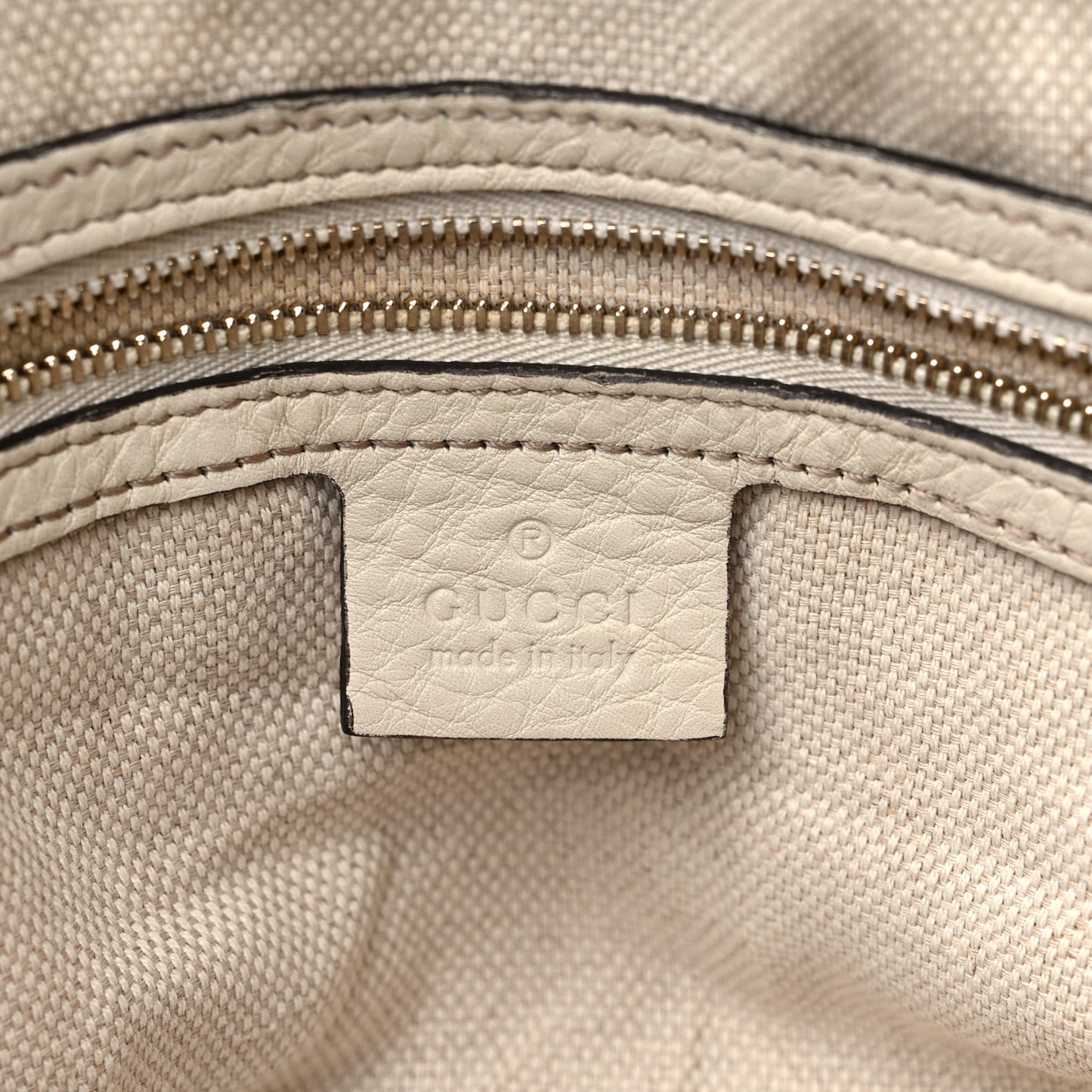 Pebbled Calfskin Small Soho Bowler Off White