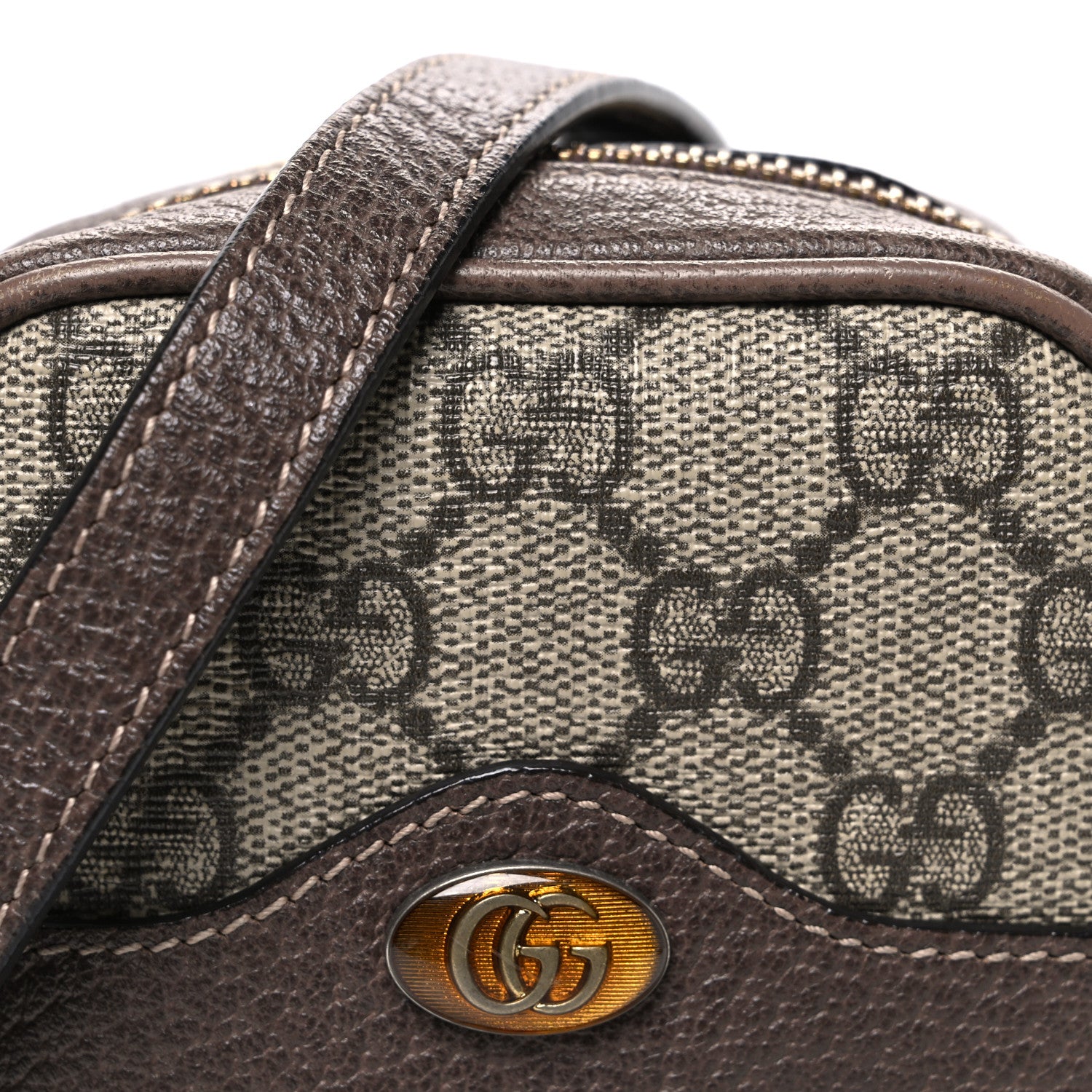 Gucci GG Supreme Monogram Web Mini Ophidia Double Zip Crossbody