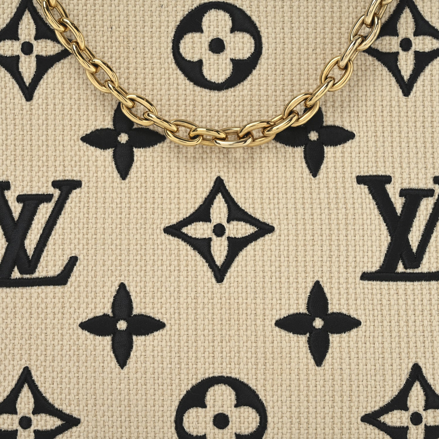 Louis Vuitton Raffia Calfskin Monogram Toiletry Pouch 26 On Chain Beige Black 7 of 10