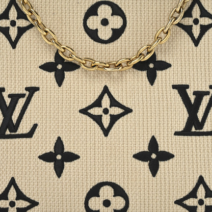 Louis Vuitton Raffia Calfskin Monogram Toiletry Pouch 26 On Chain Beige Black 7 of 10