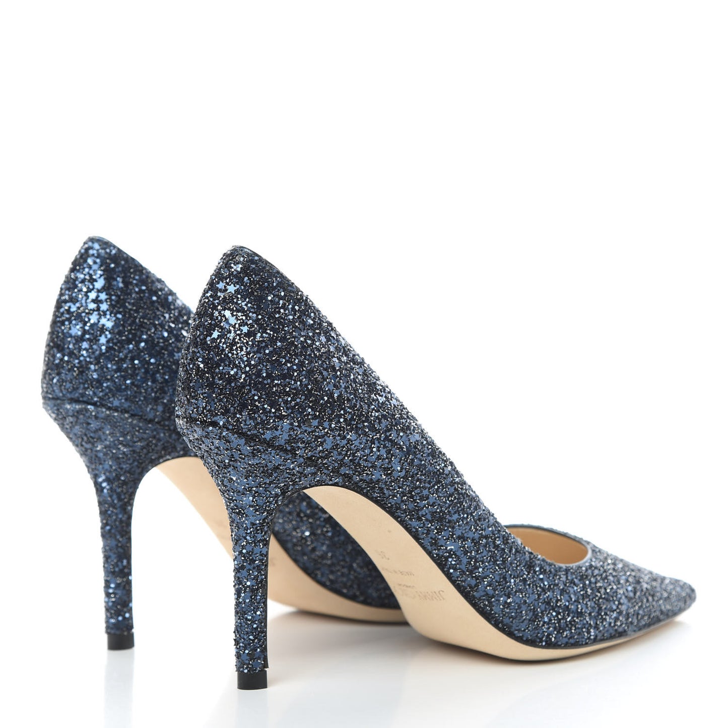 Coarse Glitter Fabric Agnes 85 Pumps 36 Navy