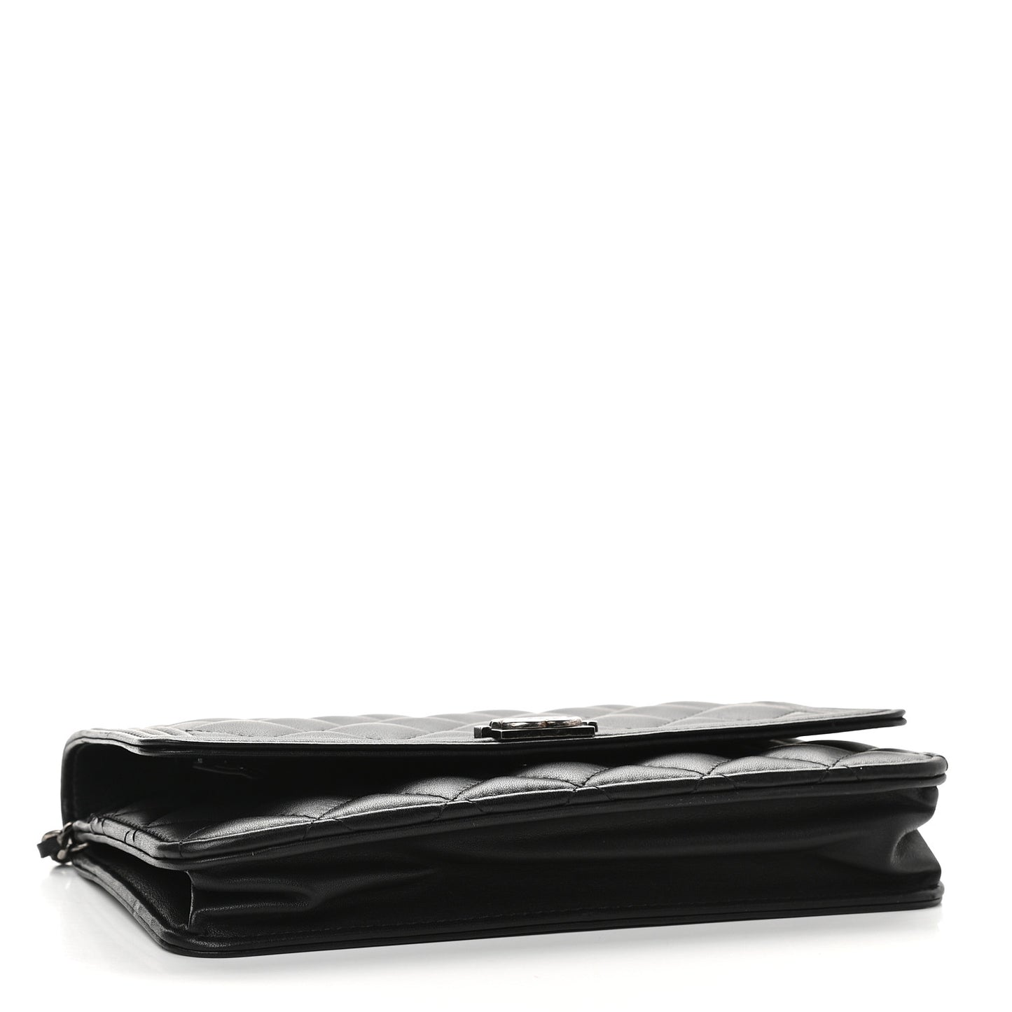 Lambskin Quilted Boy Wallet On Chain WOC Black