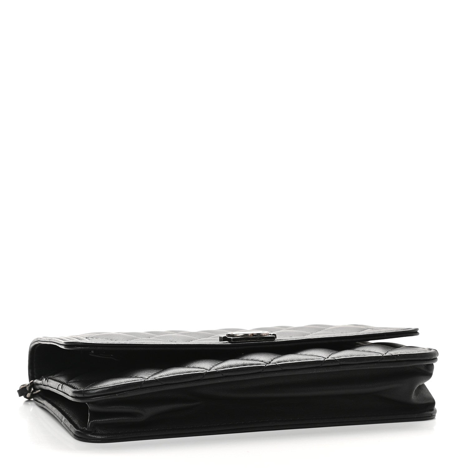 Chanel Lambskin Quilted Boy Wallet On Chain WOC Black 4 of 10