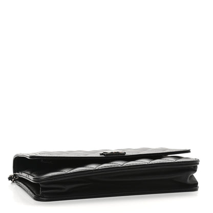 Chanel Lambskin Quilted Boy Wallet On Chain WOC Black 4 of 10