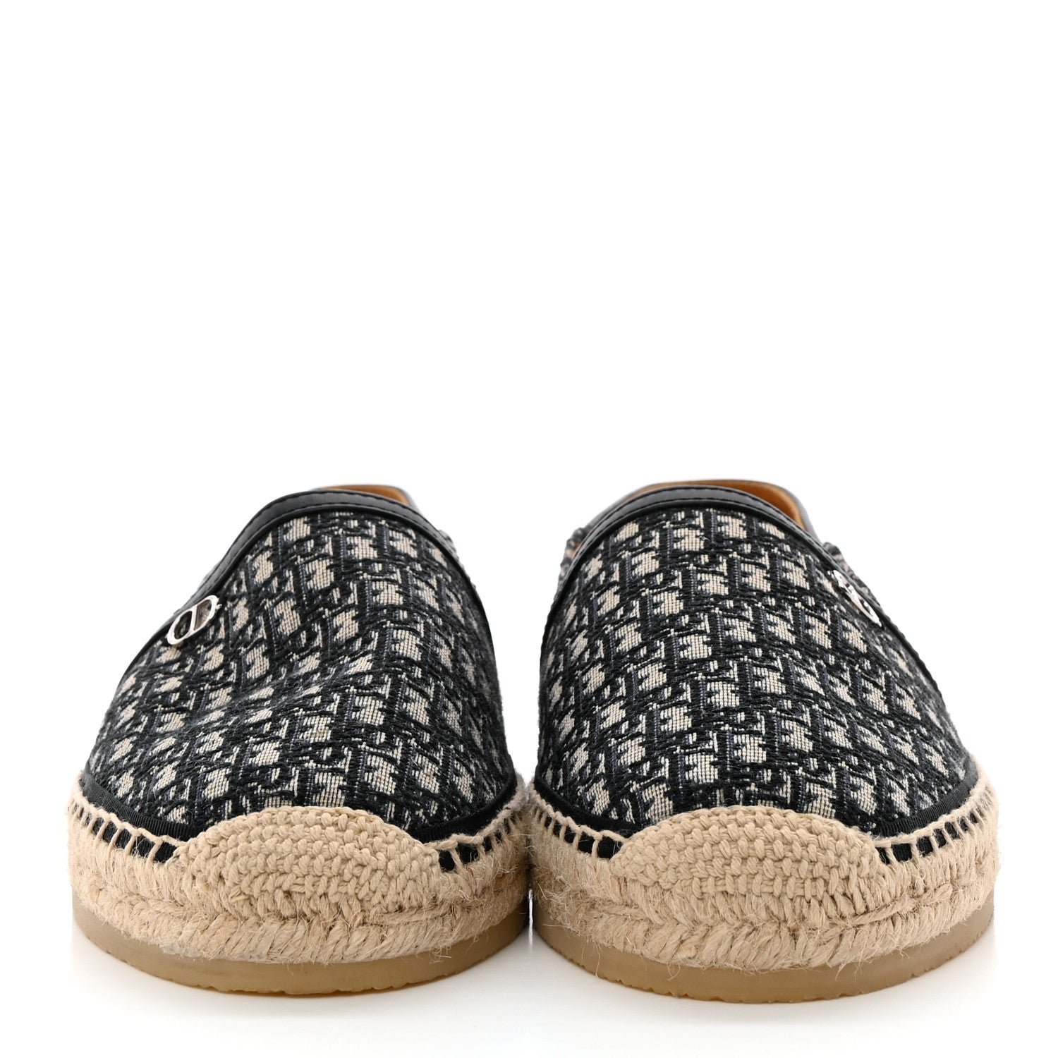 Christian Dior Oblique Womens Paradise Espadrilles 38 Beige Blue 2 of 10