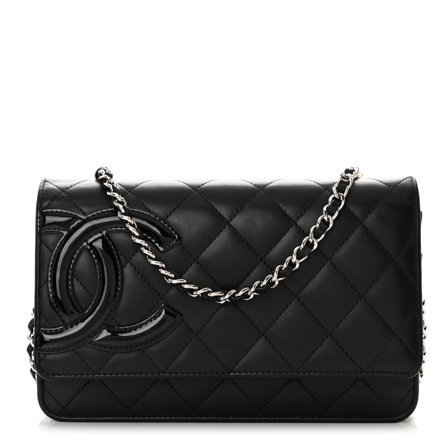 Chanel Calfskin Quilted Cambon Wallet on Chain WOC Black 1 of 13