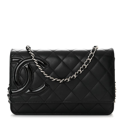 Chanel Calfskin Quilted Cambon Wallet on Chain WOC Black 1 of 13