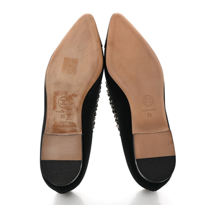 Chanel Fabric Grosgrain Chain Cap Toe Flats 36 Black 5 of 7