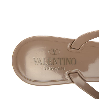 Valentino Garavani PVC Jelly Rockstud Bow Thong Sandals 40 Poudre 7 of 9