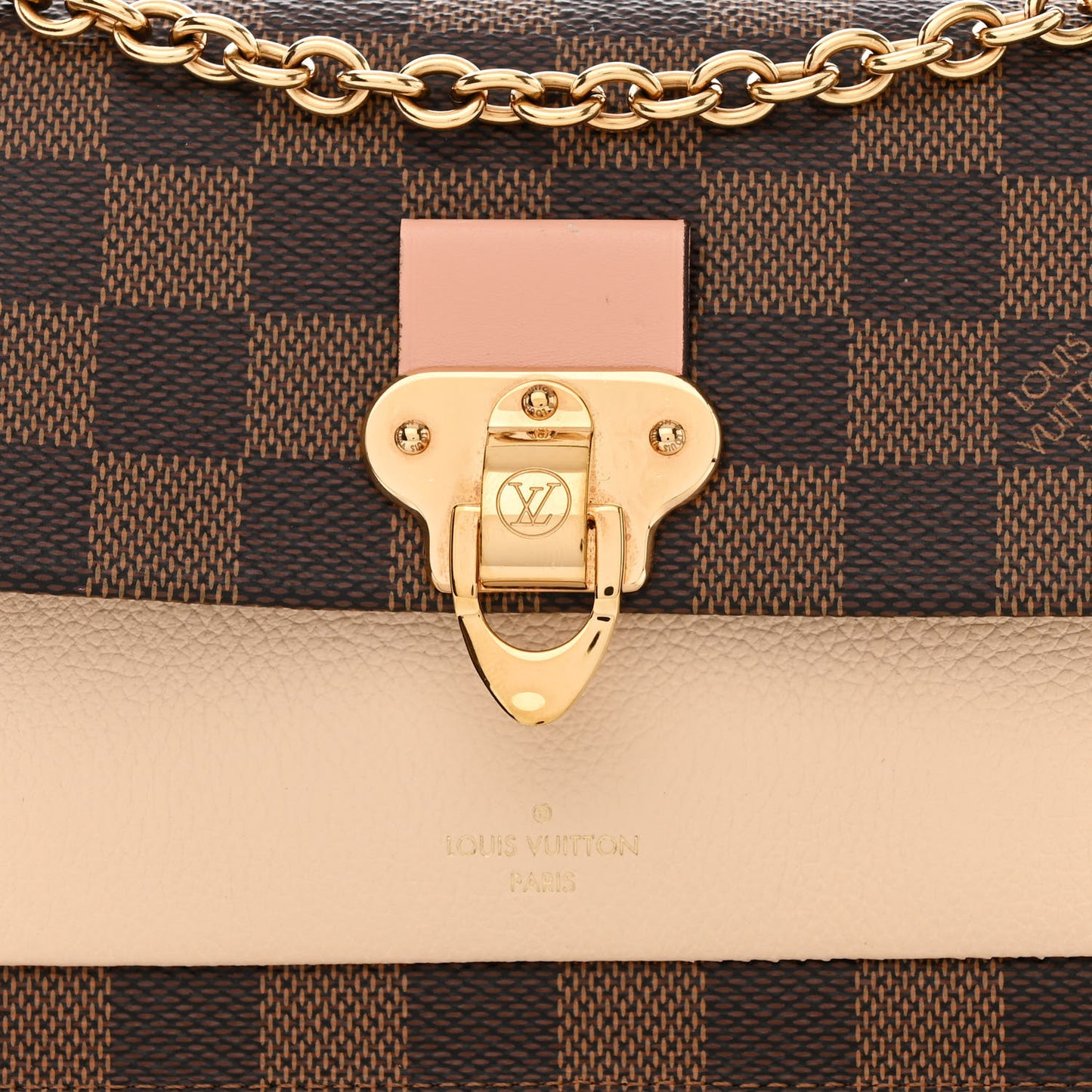 Damier Ebene Vavin Chain Wallet Creme