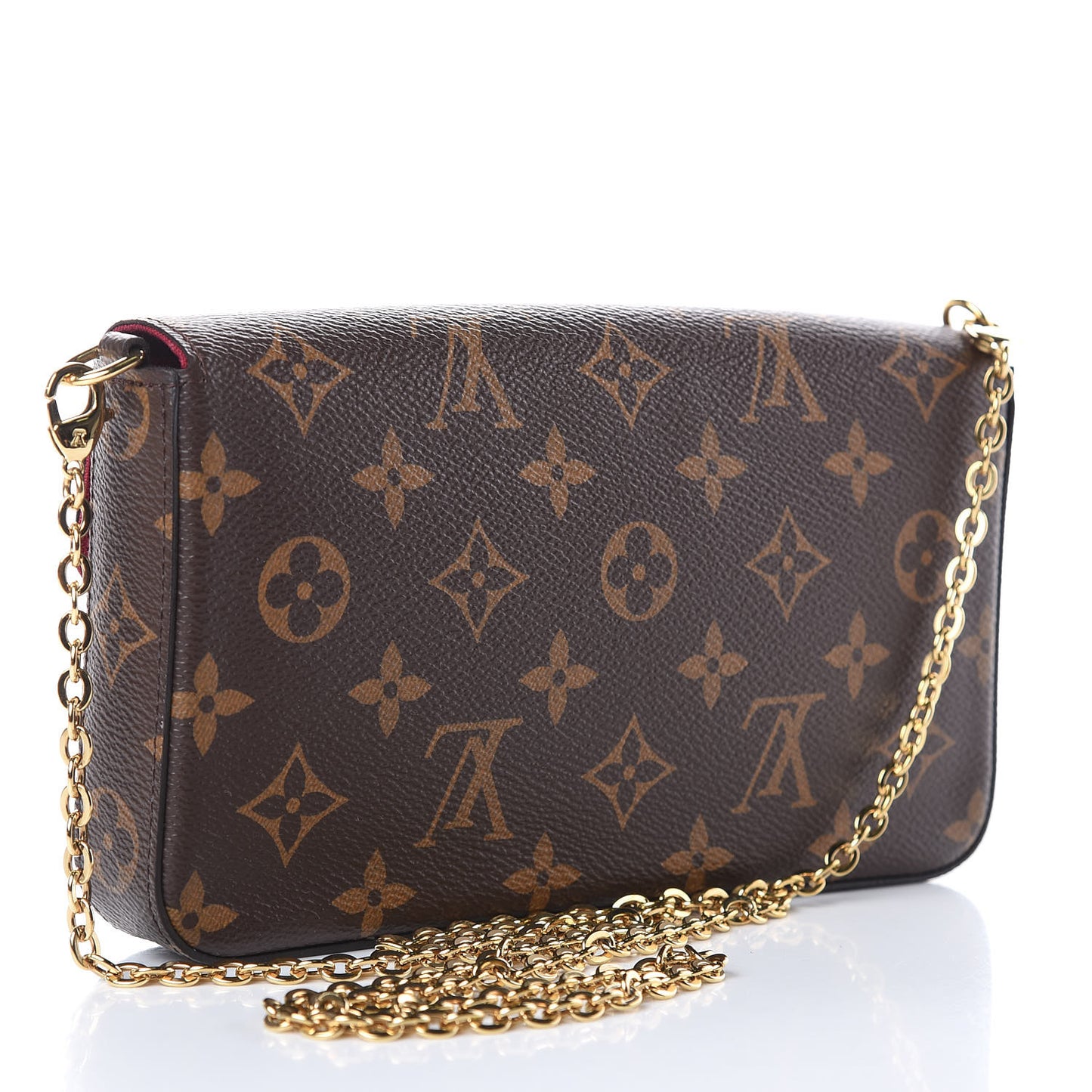 Monogram Pochette Felicie Chain Wallet Fuchsia