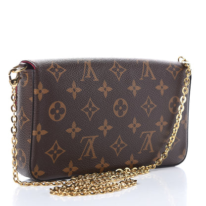 Louis Vuitton Monogram Pochette Felicie Chain Wallet Fuchsia 4 of 12