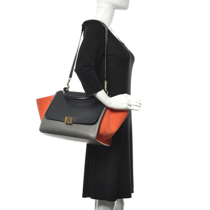 Celine Smooth Calfskin Suede Medium Tri-Color Trapeze Flamingo 2 of 16