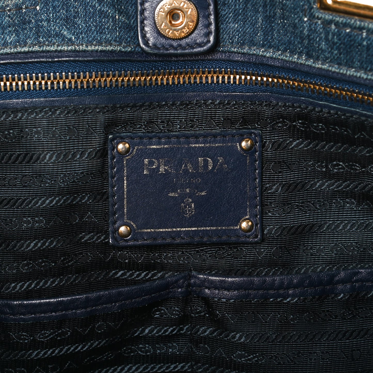 Denim Large Logo Shopping Tote