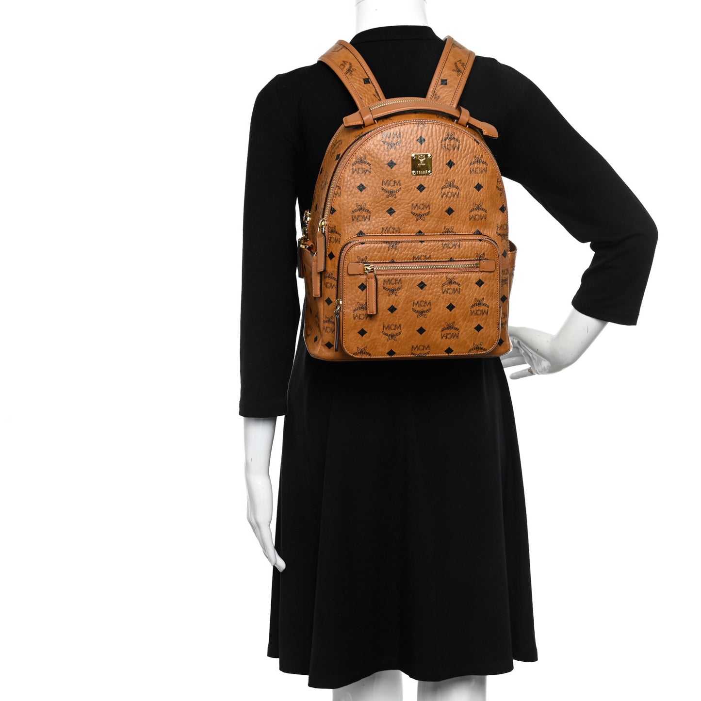 Visetos Mens Medium Stark Backpack Cognac