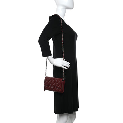 Chanel Caviar Quilted Phone Holder Wallet on Removable Chain Red 2 of 12
