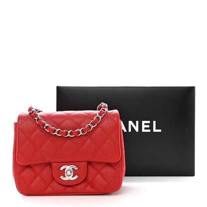 Chanel Caviar Quilted Mini Square Flap Red 11 of 11