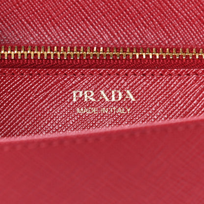 Prada Saffiano Lux Chain Wallet Fuoco 6 of 8