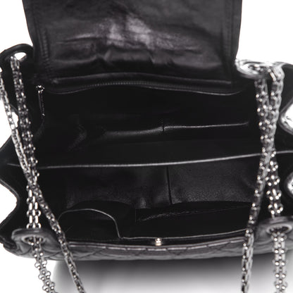 Chanel Metallic Aged Calfskin Quilted Reissue 2.55 Accordion Flap Black 6 of 8