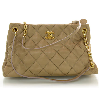 Chanel Calfskin Quilted Large Retro Chain Tote Beige 1 of 10