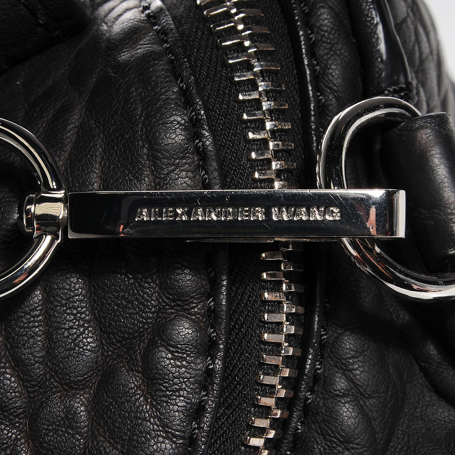 Alexander Wang Pebbled Lambskin Inside Out Rockie Black Clear Resin Hardware 7 of 7