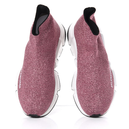 Balenciaga Laminated Knit Bi-Color Sole Womens Speed Sneakers 36 Pink White Black 5 of 11