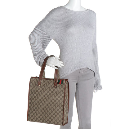 Gucci GG Plus Monogram Small Signature Web Loop Vertical Tote Light Brown 2 of 7