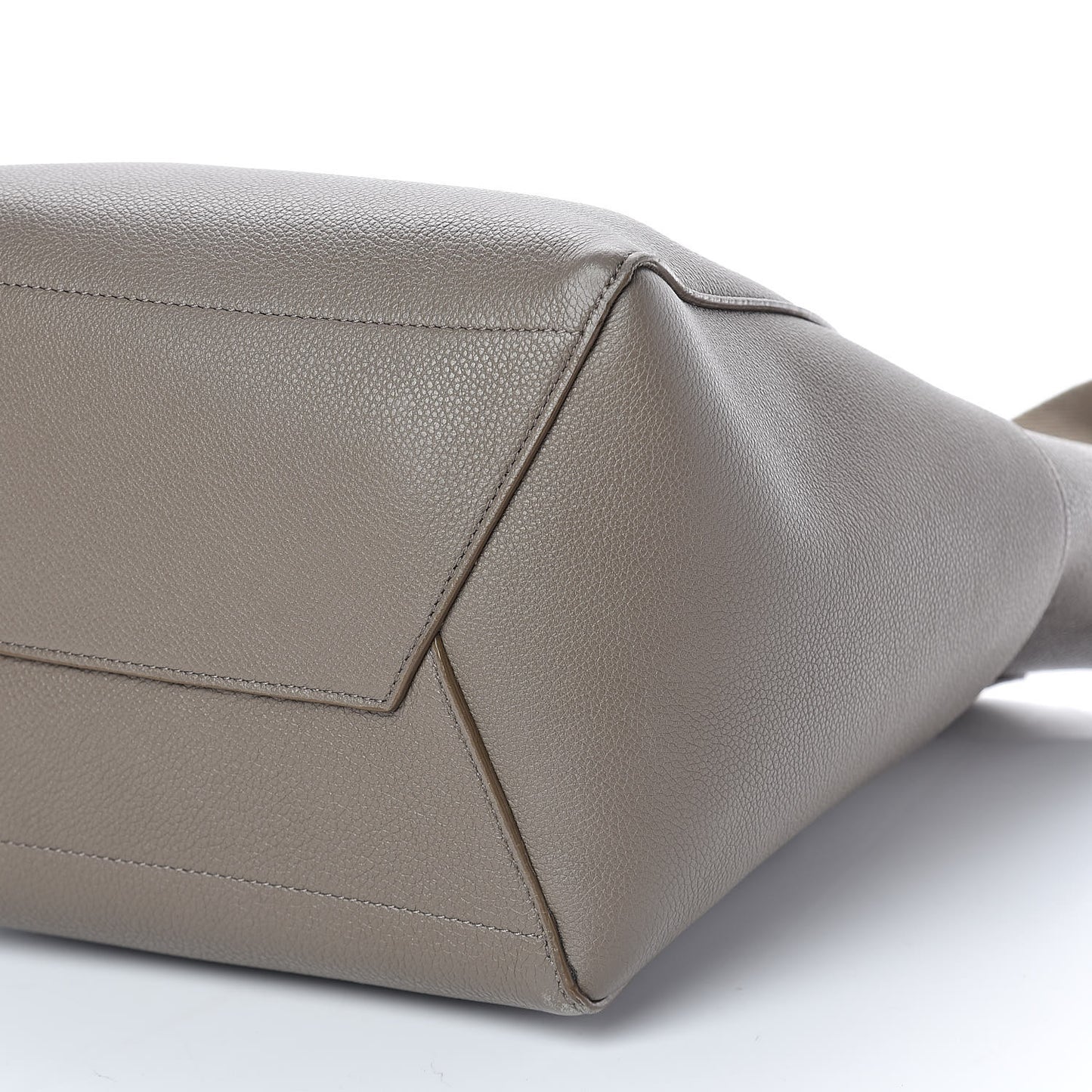 Soft Grained Calfskin Sangle Bucket Bag Taupe
