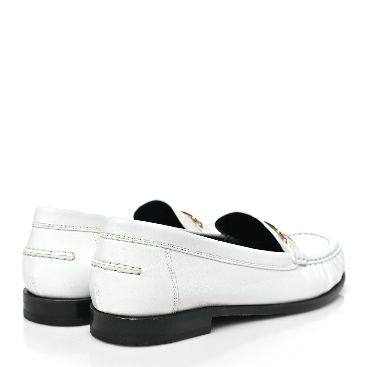 Hermes Glazed Nappa Womens Kessy Loafer 39 White 5 of 8