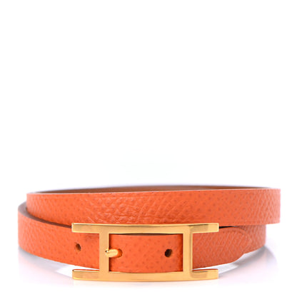 Hermes Epsom Behapi Double Tour Bracelet T4 Feu 1 of 5